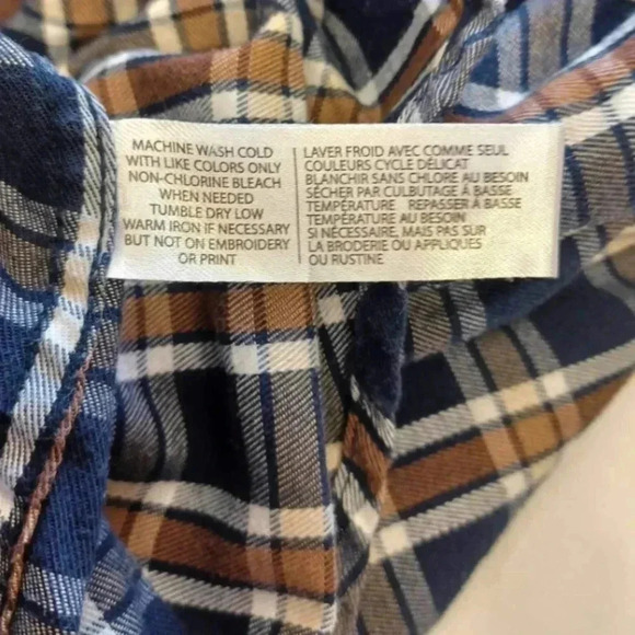 U.S. Polo Assn Brown Plaid Long Sleeve  Dress Shirt Size Medium - Picture 7 of 10